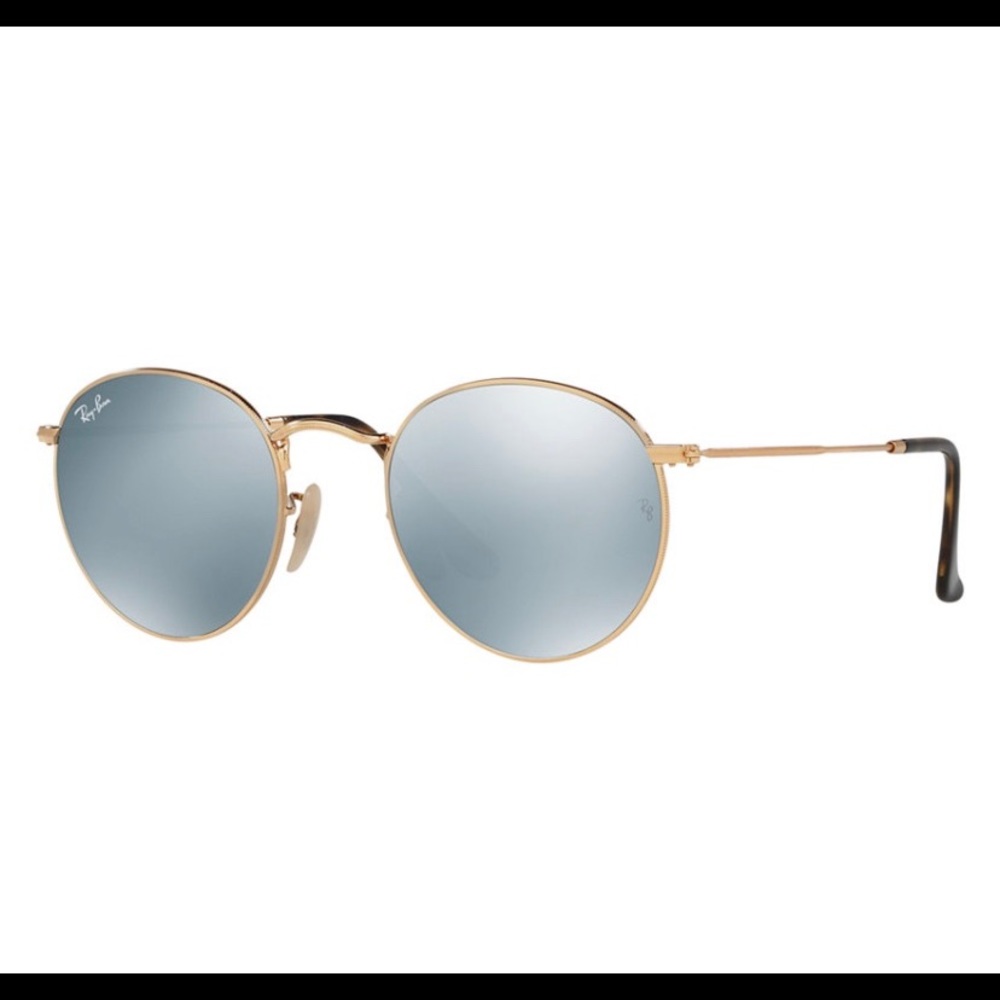 Ray-Ban RB3447N Grey Mirror Round Lense Gold Frame